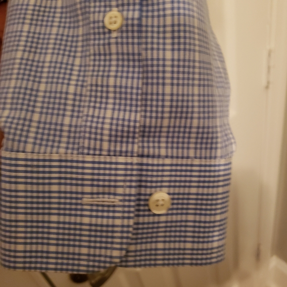 Brooks Brothers 346 Men's Blue & White Check Cotton Casual Shirt XL XLarge - Picture 3 of 6